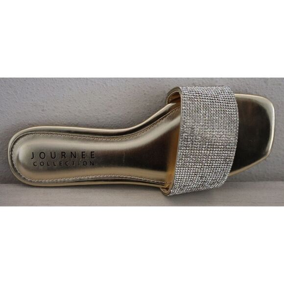 Journee Collection 007226 Women's Sz 7 Gold Embellished Grayce Slide Sandals - Picture 8 of 13